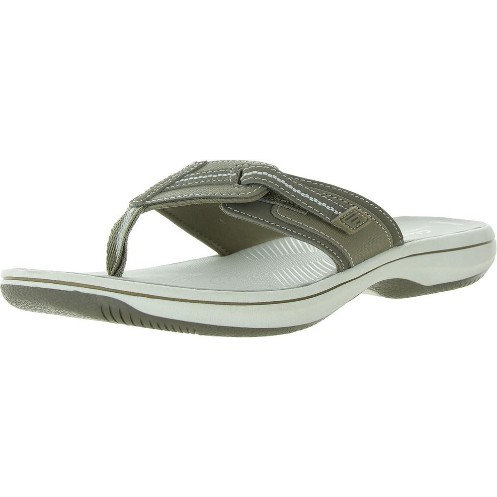 Cushioned Footbed Faux Leather Flip-Flops