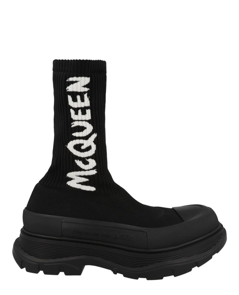 Ribbed Knit Tread Slick Boots