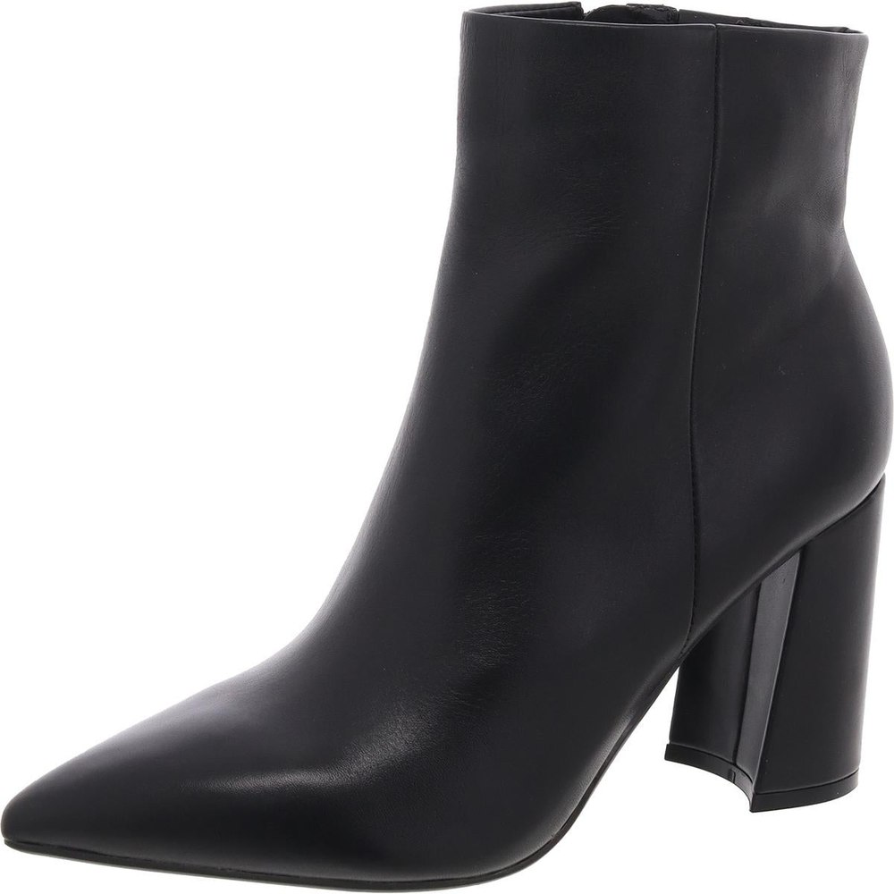 Greneda Block Heel Faux Leather Ankle Boots
