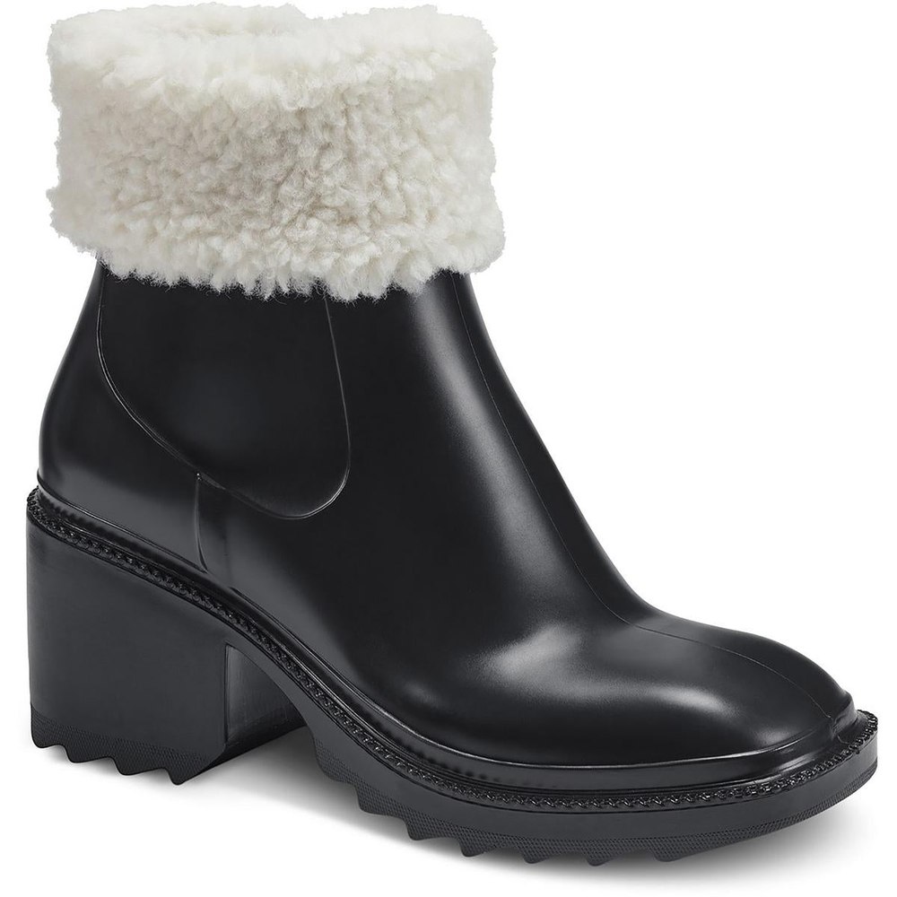 Eadin Faux Fur Trim Cushioned Rain Boots