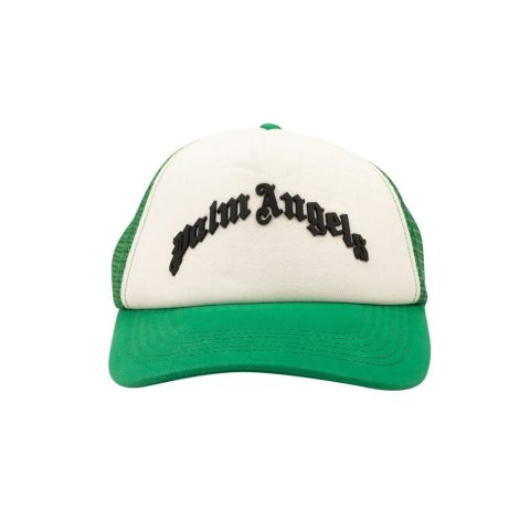 Green Curved Logo Mesh Baseball Hat