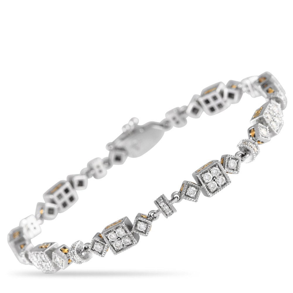 LB Exclusive 18K White Gold 1.53ct Diamond Bracelet MF04-072624 7733261107260