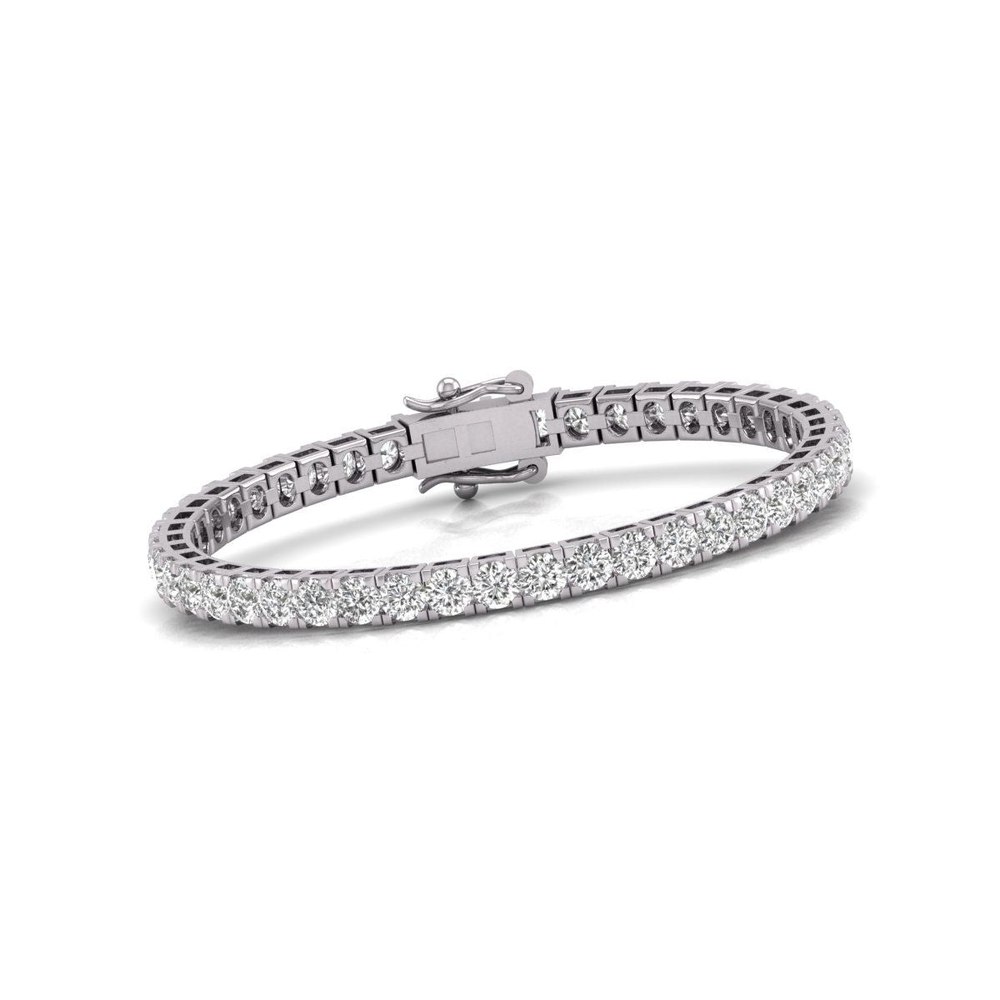 Diana M Lab 9 Carat TW Diamond Tennis Bracelet in 14K White Gold