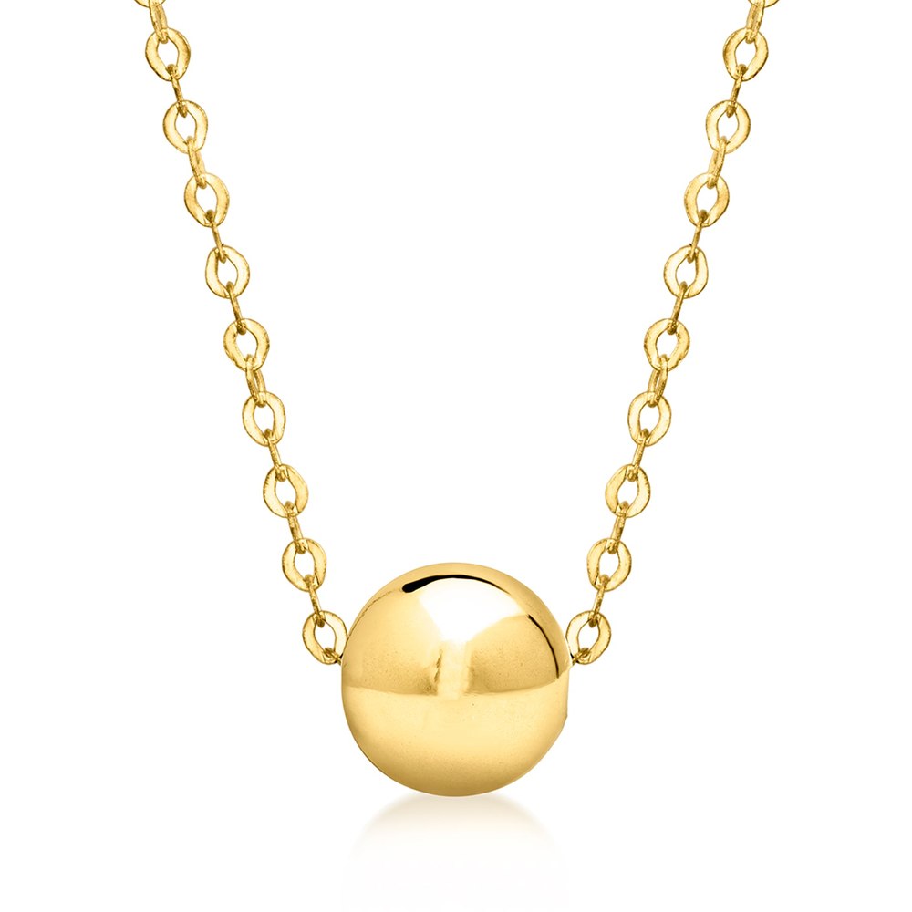 RS Pure by Ross-Simons Italian 14kt Yellow Gold Bead Necklace 7733294891068