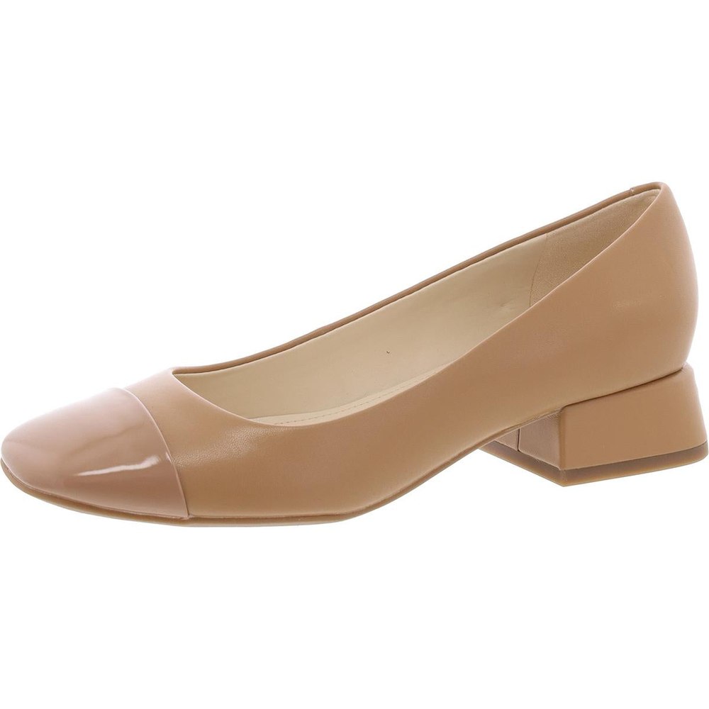 Sophe Patent Trim Faux Leather Loafer Heels