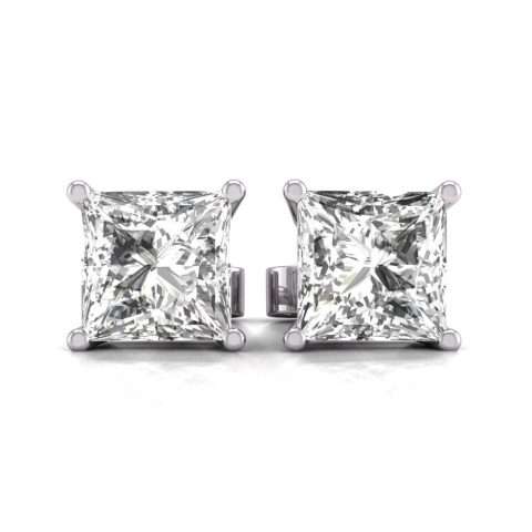 Diana M Lab 14KT WG 1ct TW LGD Princess Earring