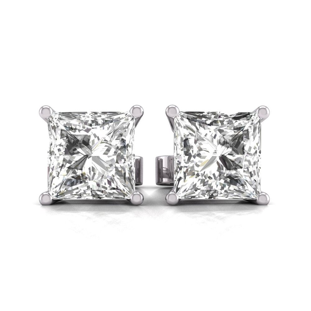 Diana M Lab 14KT WG 1ct TW LGD Princess Earring