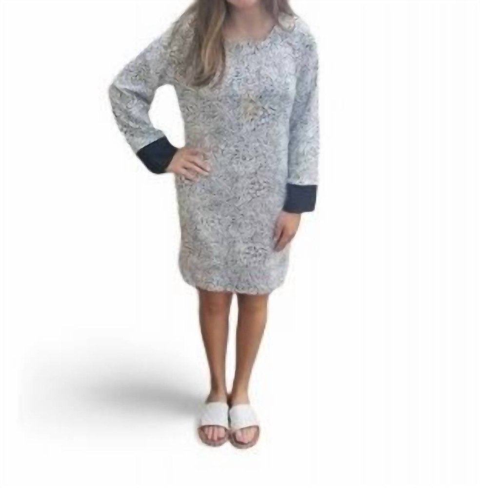 Marbled Sweater Dress In Black/white