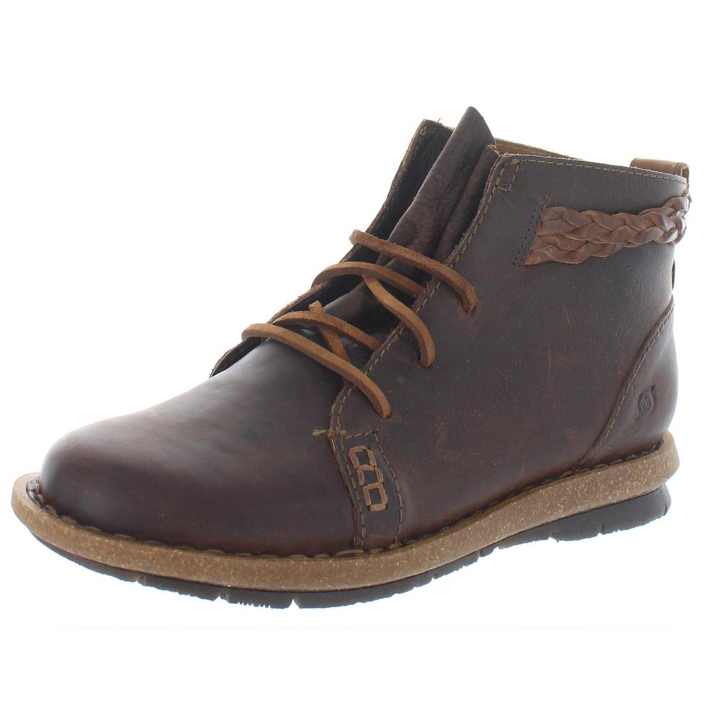 Temple Leather Lace-Up Ankle Boots