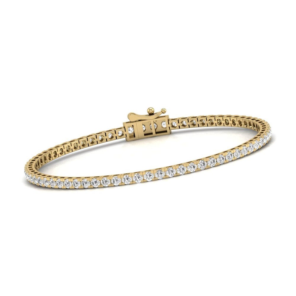 Diana M Lab 3 Carat TW Diamond Tennis Bracelet in 14K YELLOW Gold