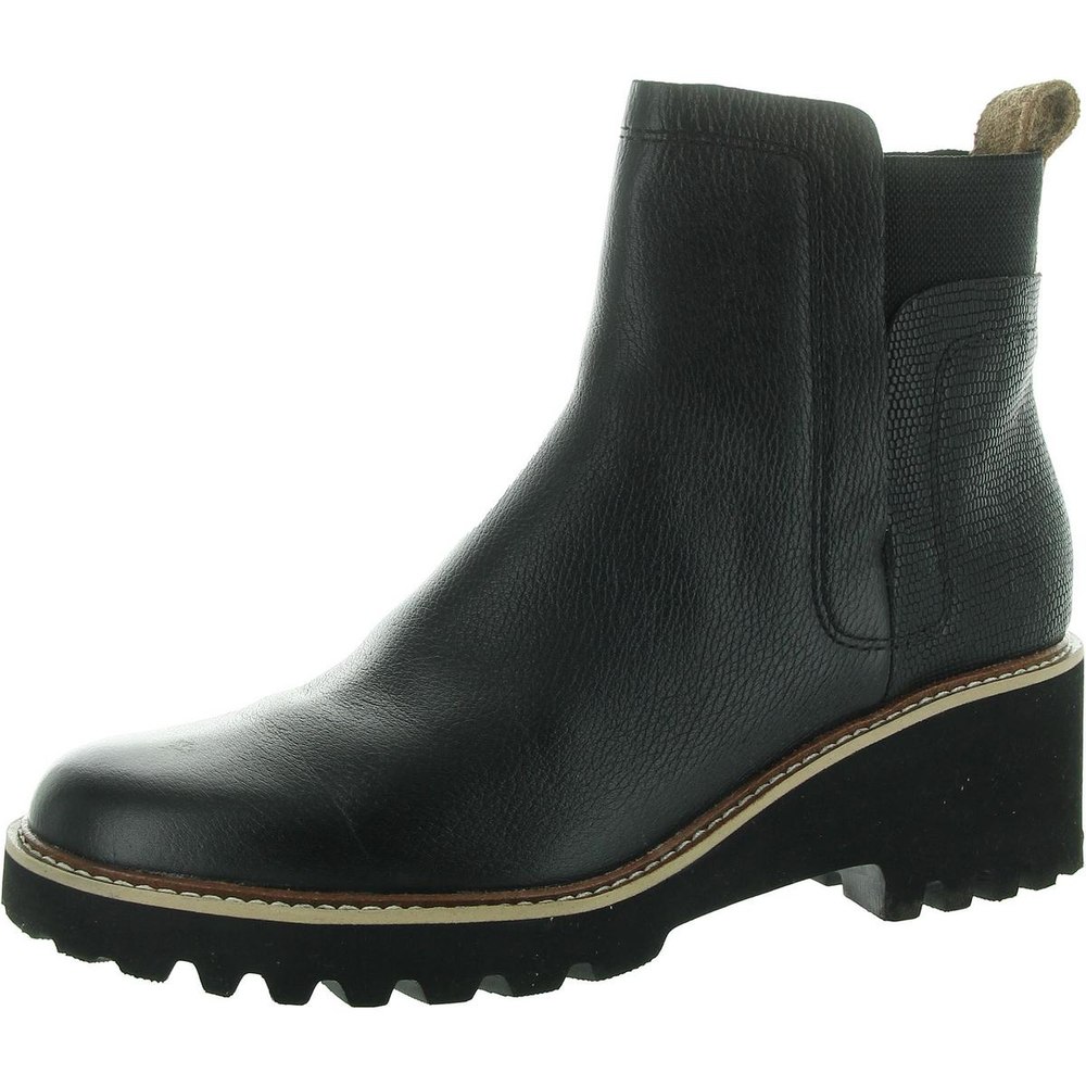 Lugged Sole Leather Ankle Boots