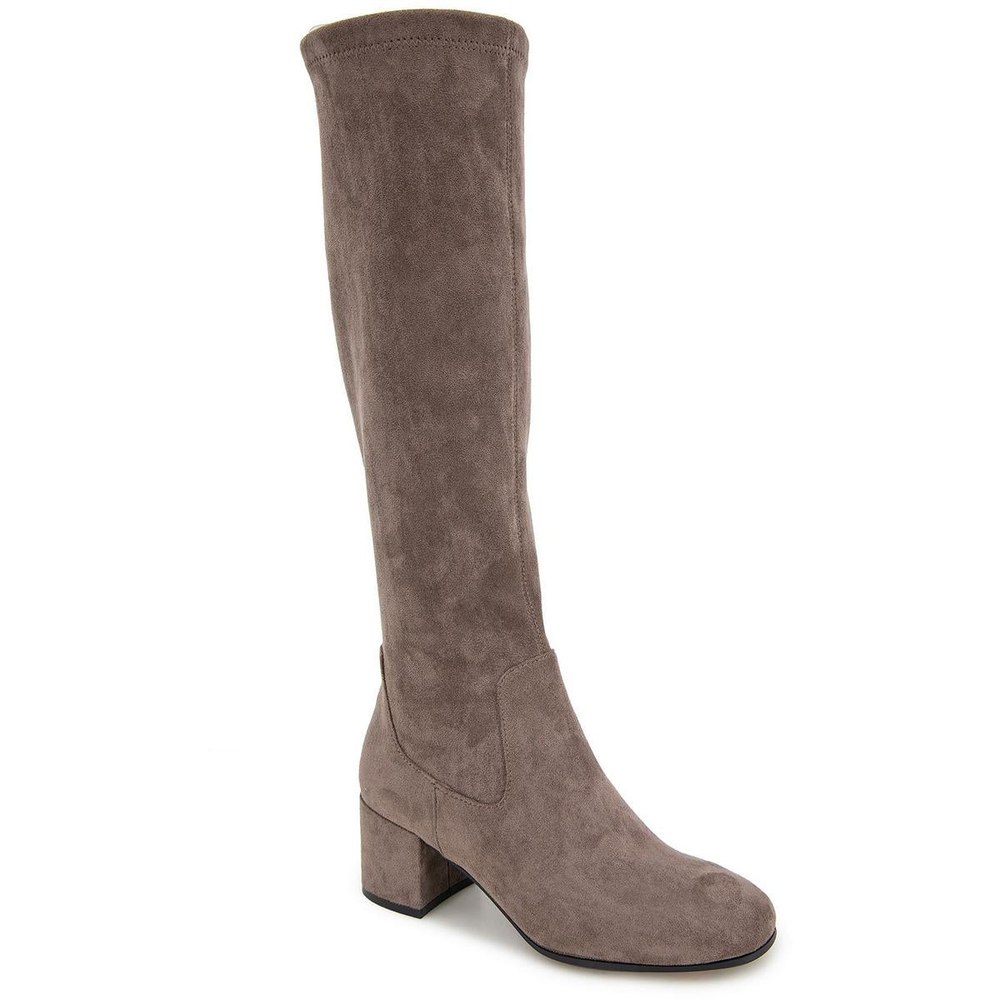 Rida Stretch Boot Zipper Faux Suede Knee-High Boots