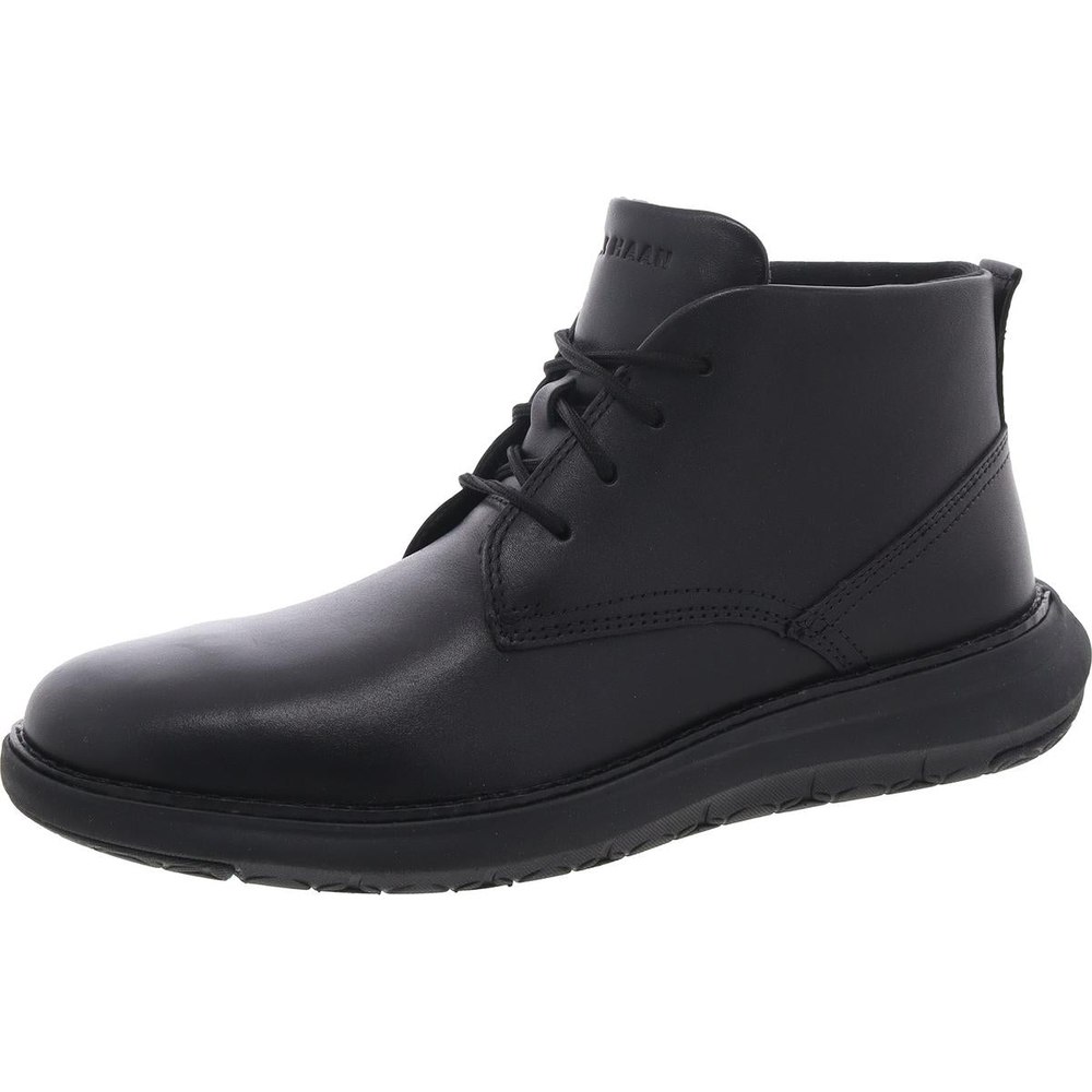 Cushioned Footbed Faux Leather Chukka Boots