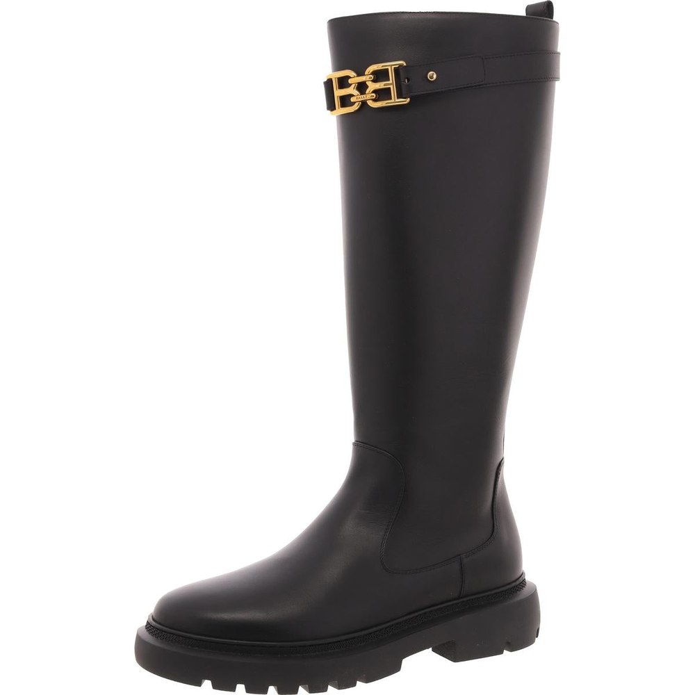 GAILA Lugged Sole Leather Knee-High Boots