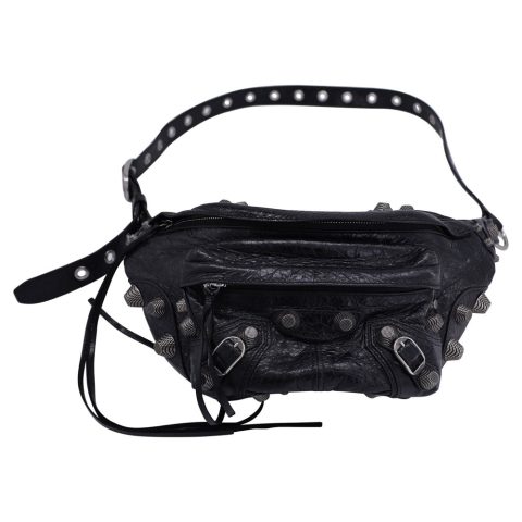 Balenciaga Le Cagole Medium Beltpack in Black Leather 7733643608124