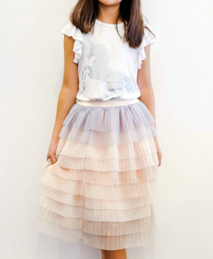 Girls Cake Tiered Tulle Skirt In Pastel 7733658320956