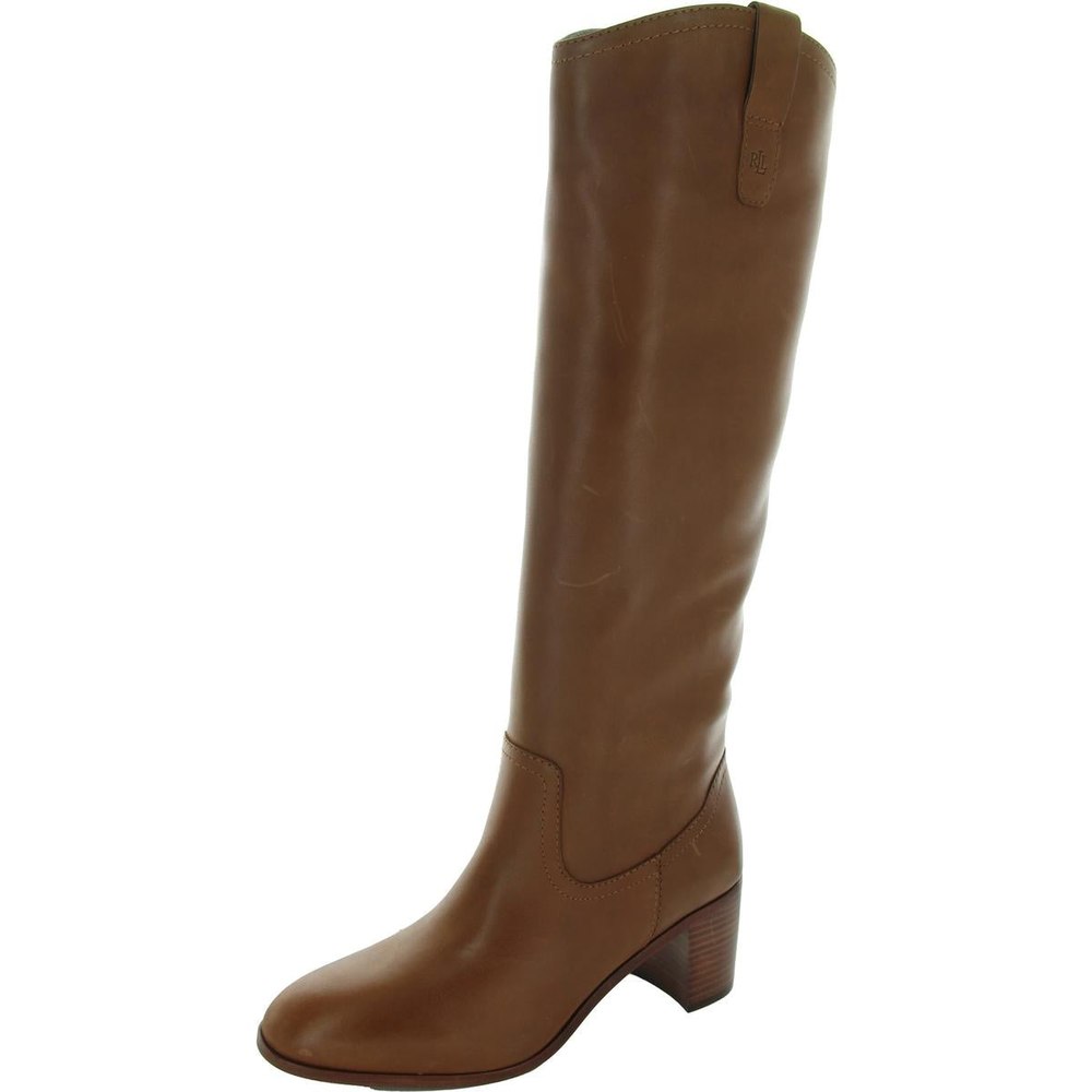 Clara Solid Leather Knee-High Boots
