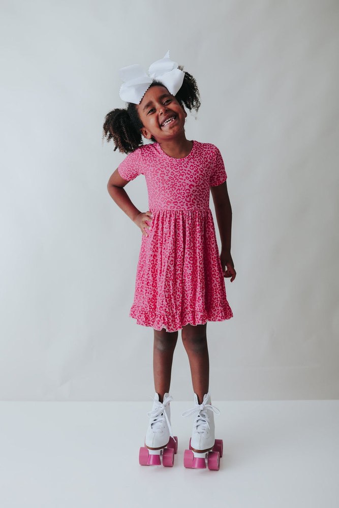 LOVE LEOPARD DREAM RUFFLE DRESS