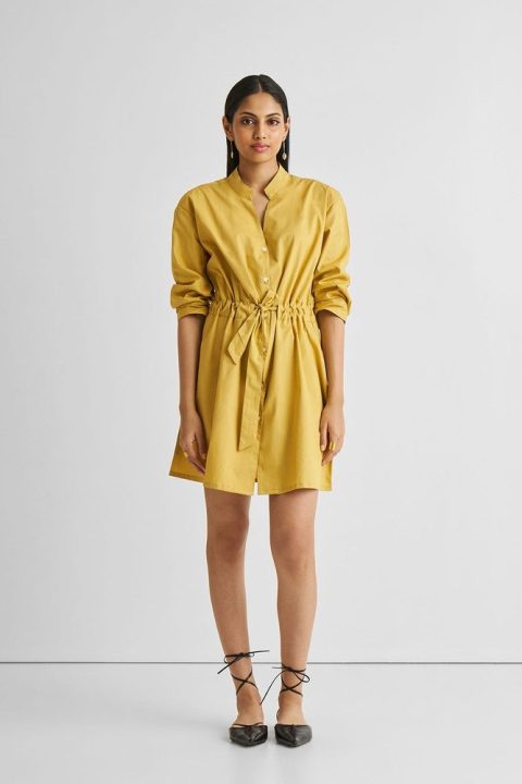 Short Tie Waist Dress in Tuscan Sun