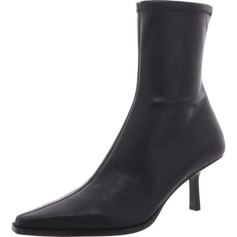 Brianne Zipper Faux Leather Ankle Boots