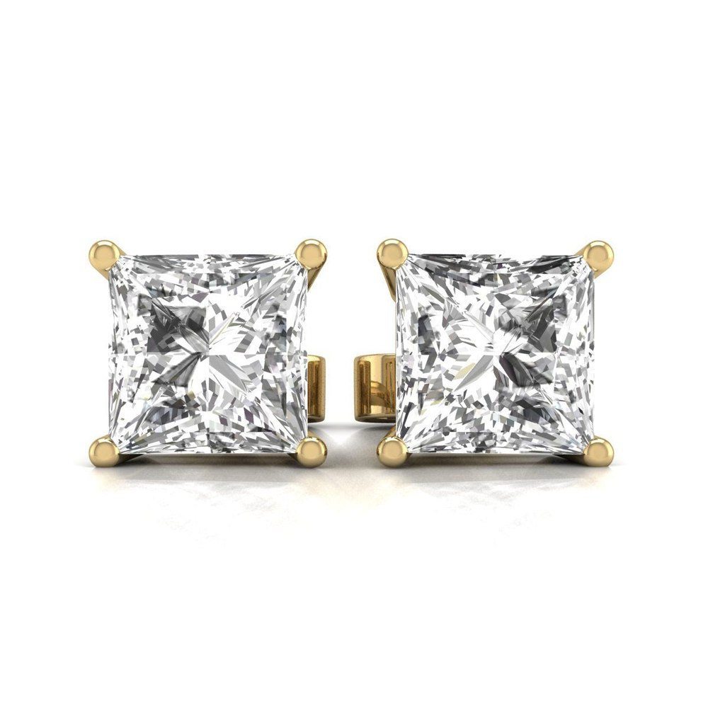 Diana M Lab 14KT YG 2ct TW LGD Princess Earring