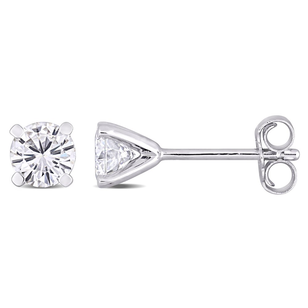 Mimi & Max 1ct DEW Created Moissanite Solitaire Earrings in Sterling Silver