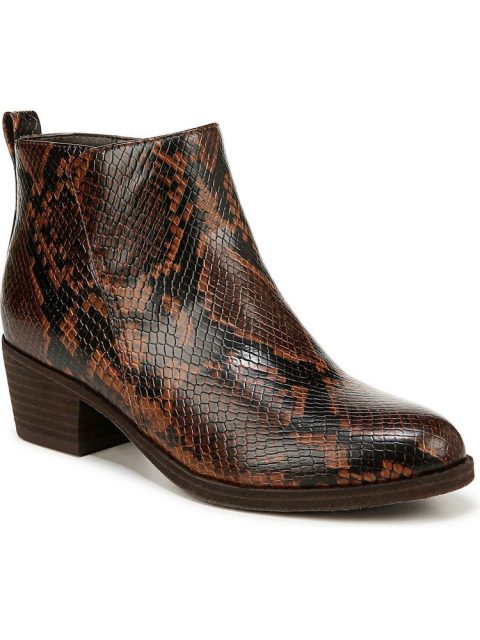 zaylee Womens Leather Round Toe Booties