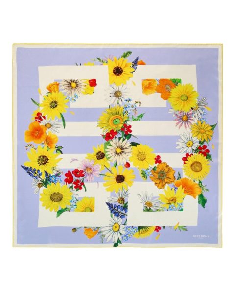 4G Floral Silk Scarf