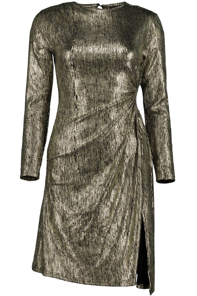 Angelina Cut Out Dress In Gold Metallic