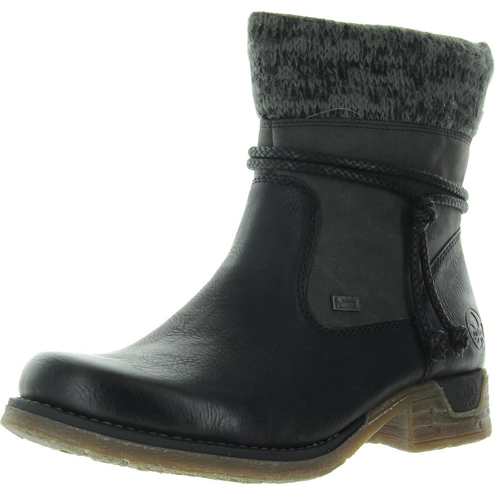 Faux Fur Lined Leather Mid-Calf Boots