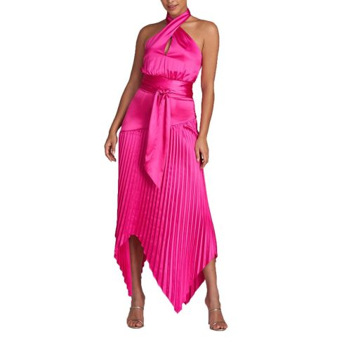 Asymmetric Recycled Halter Dress