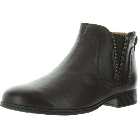 CROSBIE GORE Cushioned Footbed Leather Ankle Boots
