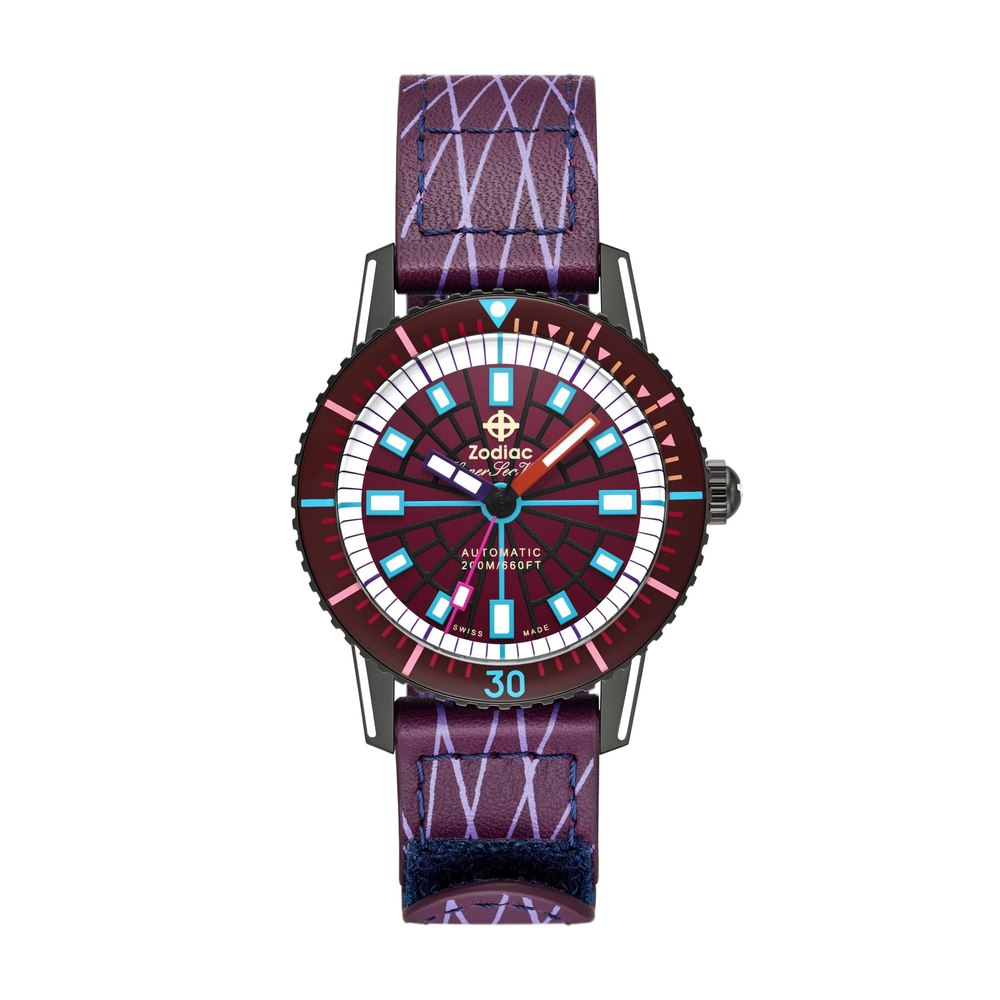 Zodiac Men’s Super Sea Wolf Laser Tag Edition Compression Diver Automatic, Gray Stainless Steel Watch