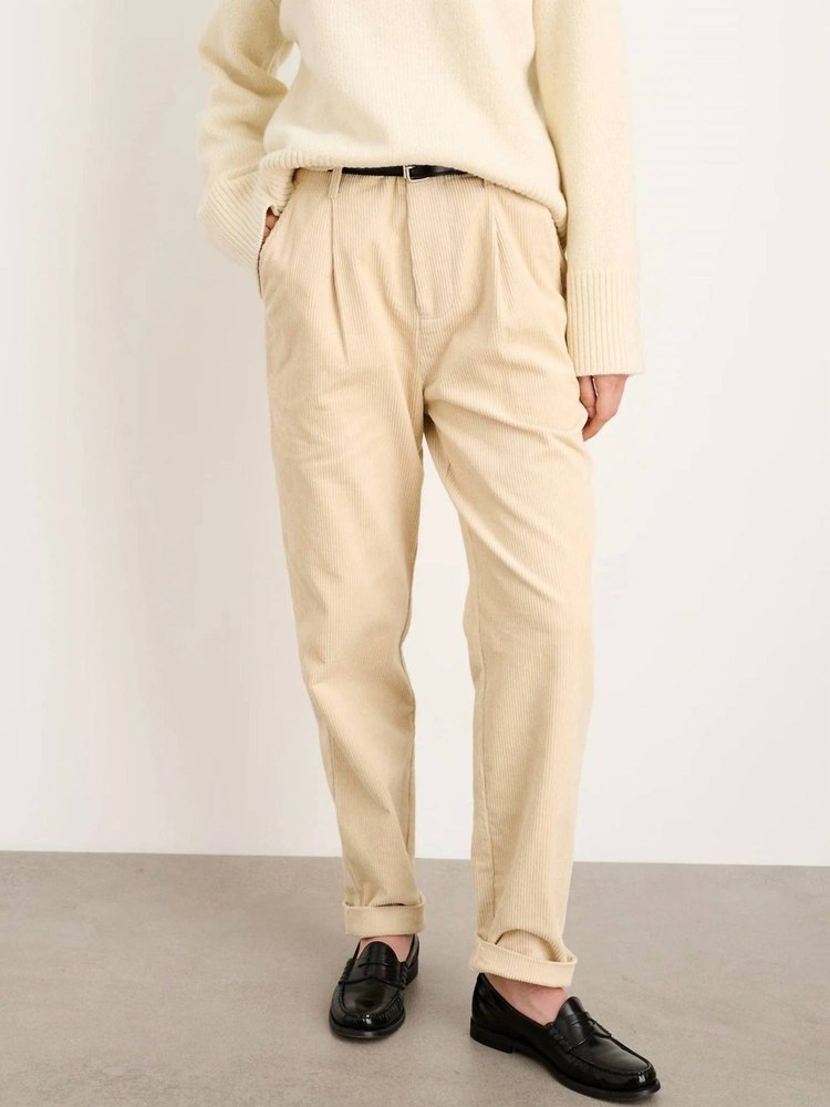 Women’s Boy Pant In Corduroy In Almond Milk