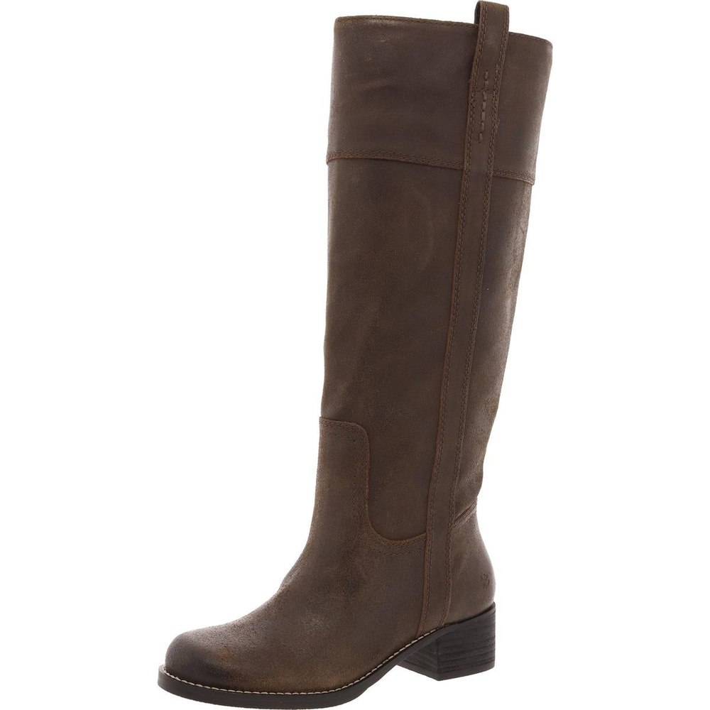 LK-HYBISCUS Solid Leather Knee-High Boots