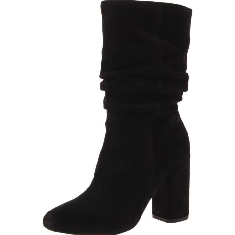 Solid Suede Mid-Calf Boots