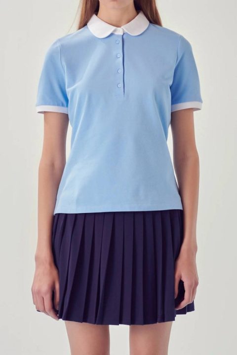 Solid Sportswear Knit Polo Shirt In Blue 7733844475964