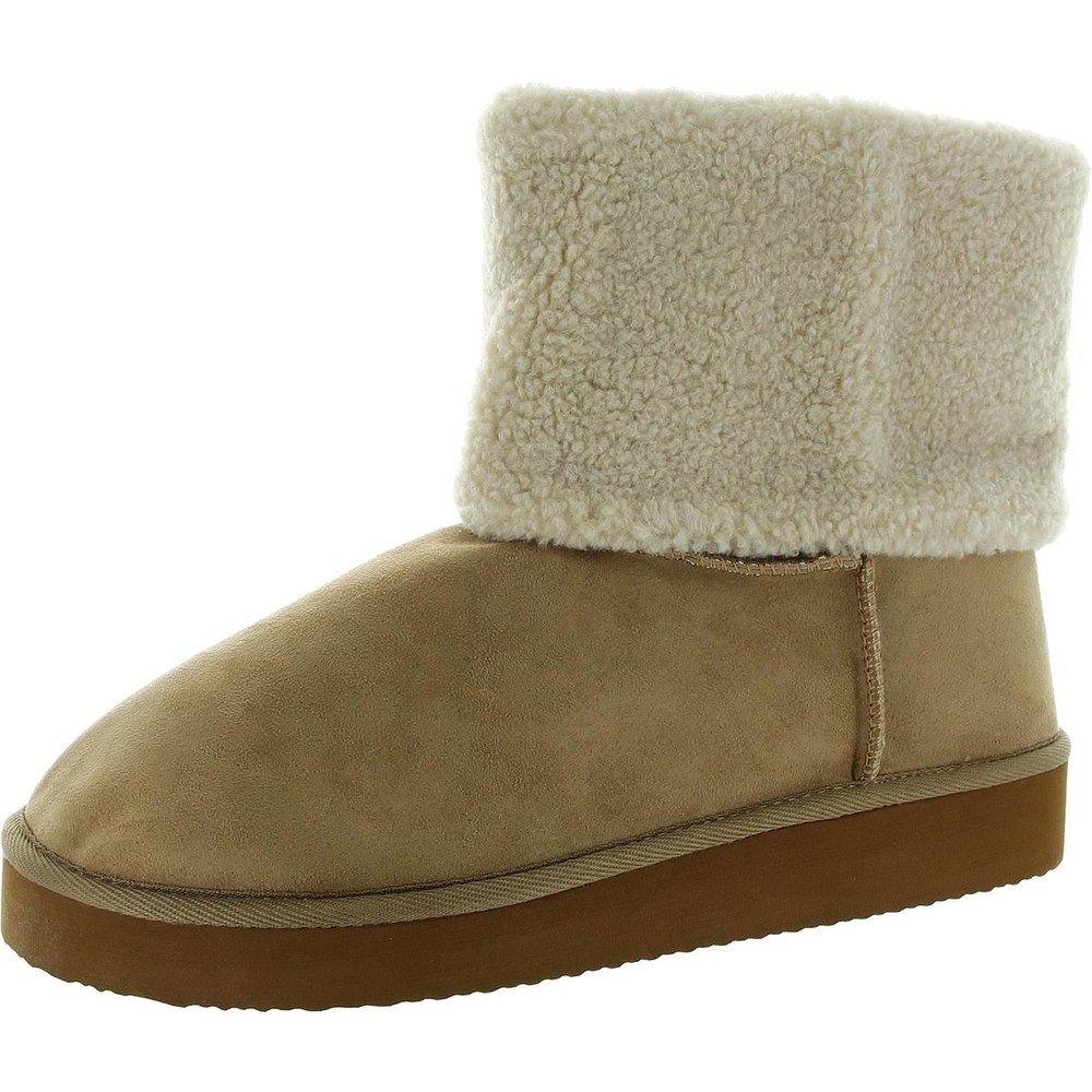 HEAVENLY Faux Fur Lined Textured Mid-Calf Boots