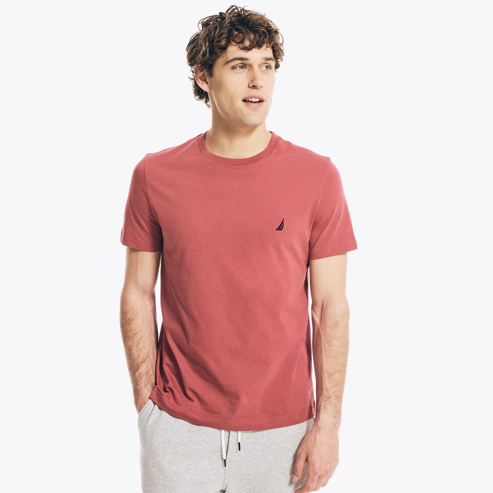 Nautica Mens Solid Crewneck T-Shirt 7785119219772