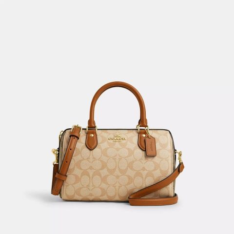 Coach Outlet Rowan Satchel In Blocked Signature Canvas