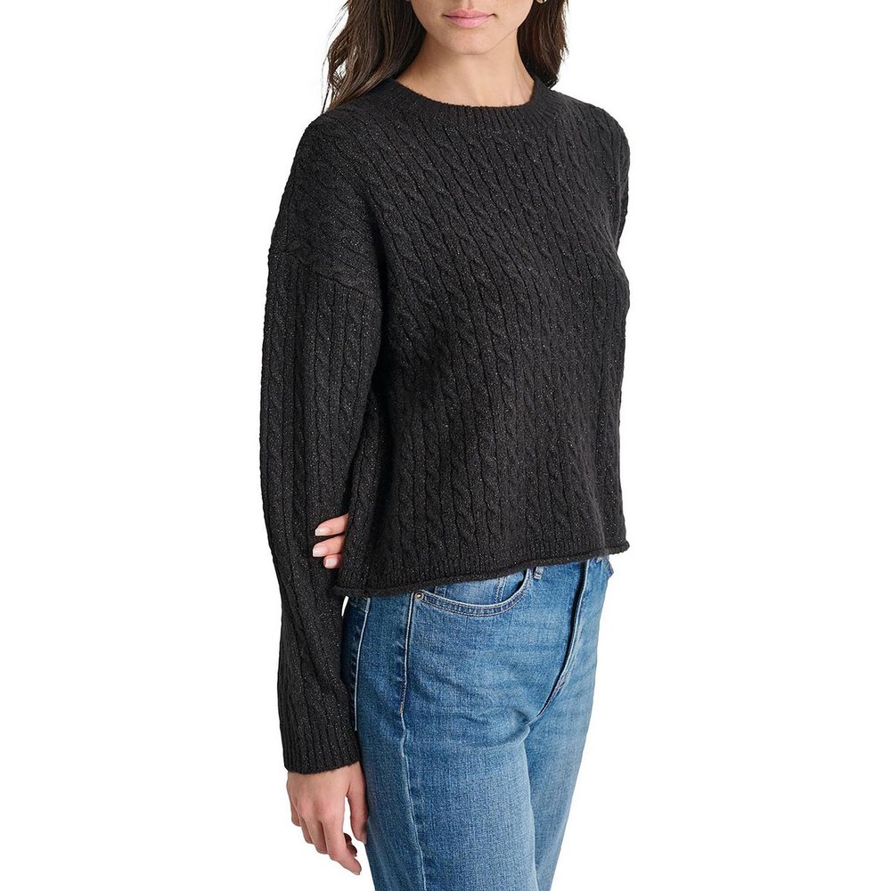 Metallic Knit Crewneck Sweater