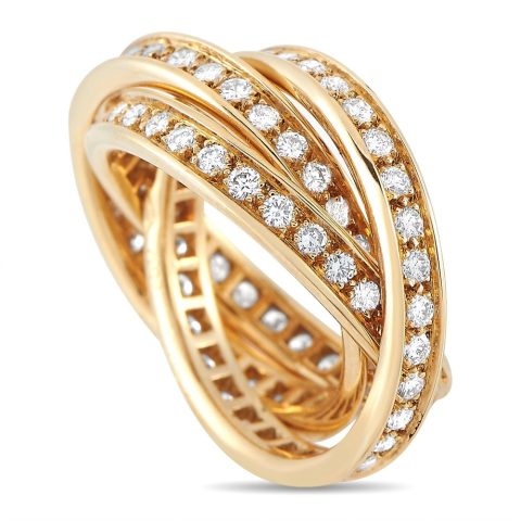 Cartier 18K Yellow Gold Diamond Trinity Ring CA14-080724 7748633722940
