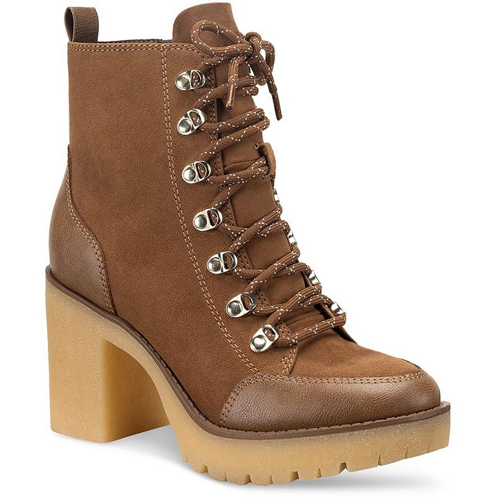 Lennonn Block Heel Ankle Combat & Lace-up Boots