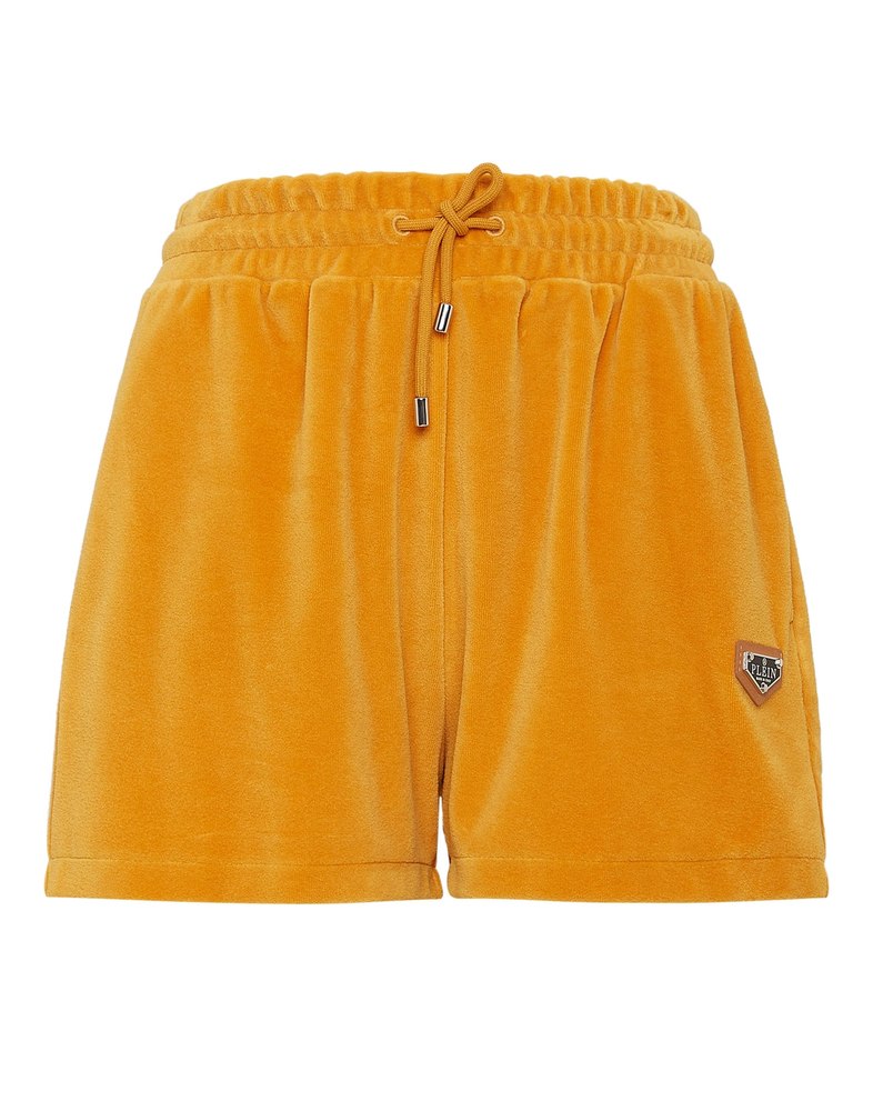 Velvet Jogging Shorts Crystal Chain