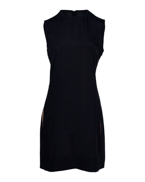 Celine Sleeveless Dress in Black Silk