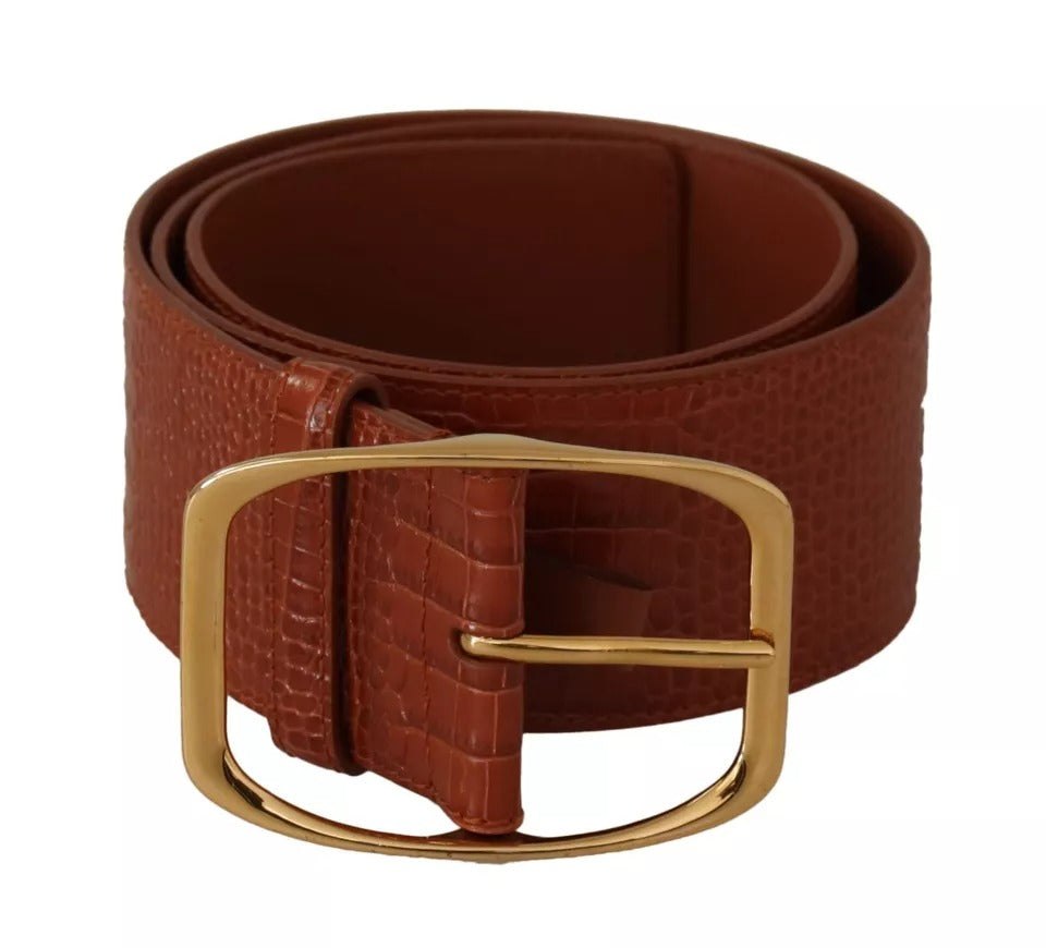 Dolce & Gabbana Wide Waist Design Leather Metal Buckle Women’s Belt (Pre-Owned)