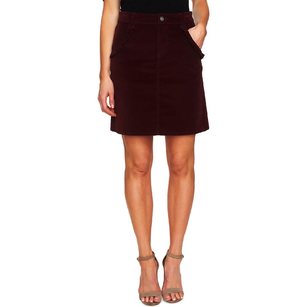 Corduroy Ruffled Mini Skirt