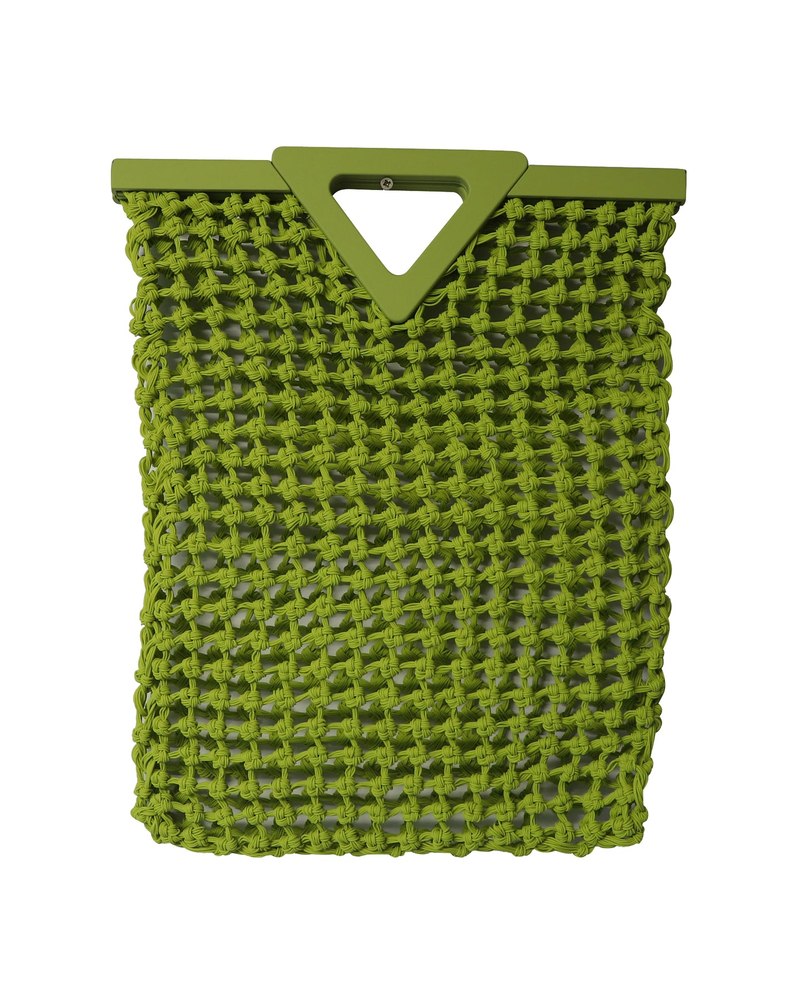 Bottega Veneta Point Macramé Tote in Chartreuse Rubber