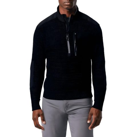 Zipper Knit Mock Turtleneck Sweater