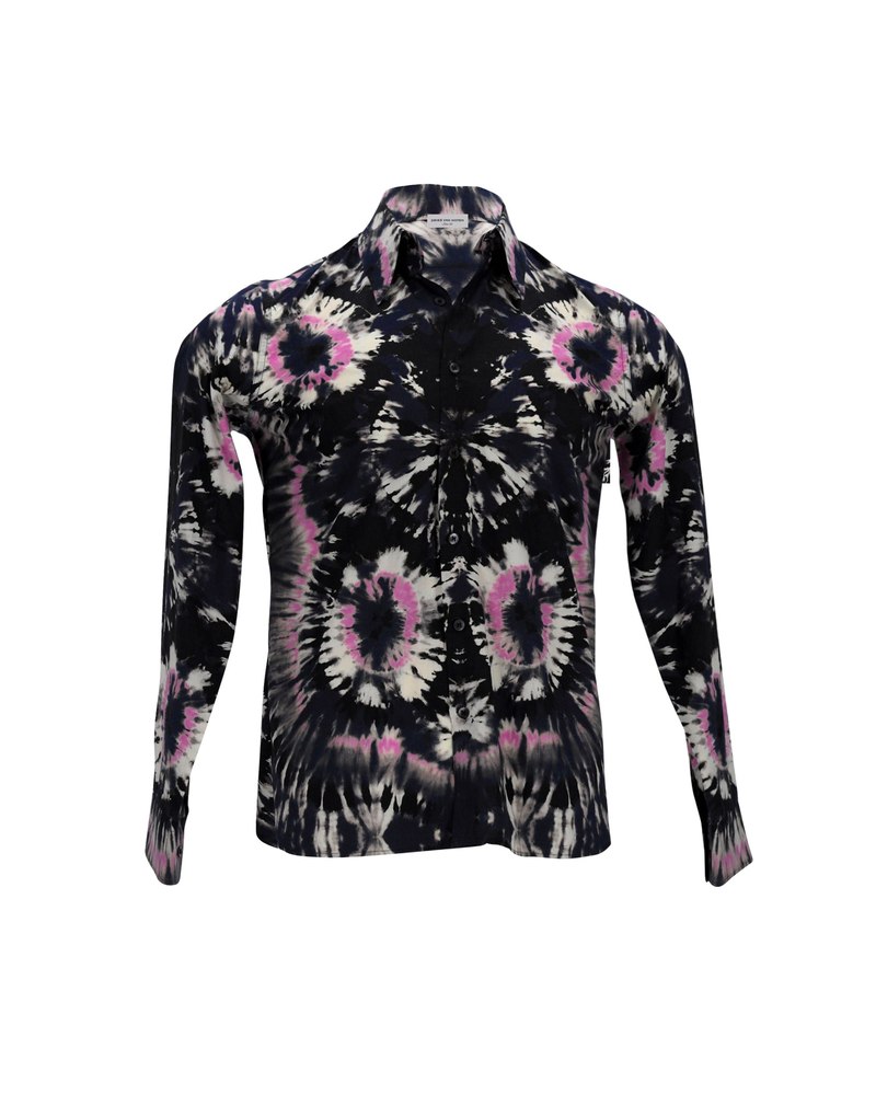 Dries Van Noten Tie-Dye Shirt in Multicolor Cotton 7748670849084